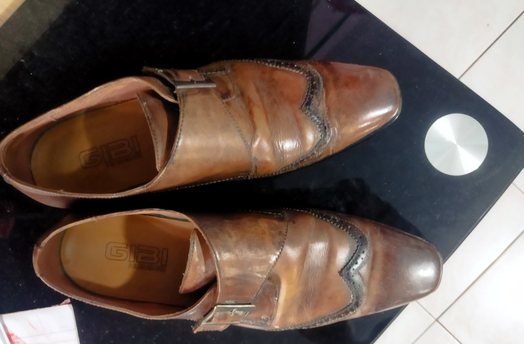 Gibi brown leather shoes size 9 on Carousell