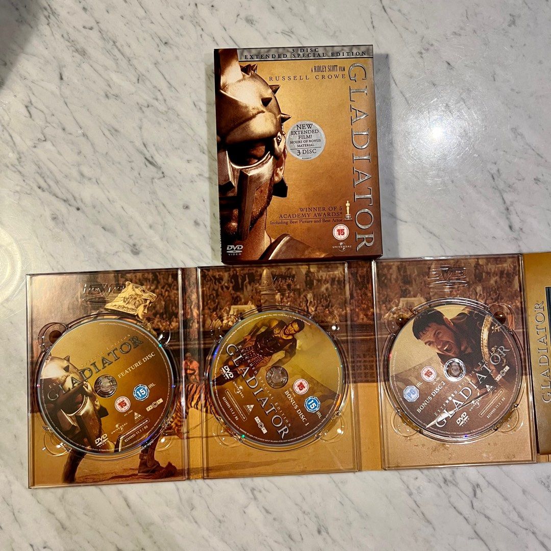 Gladiator DVD Special edition 3 Disc extended version, Hobbies & Toys