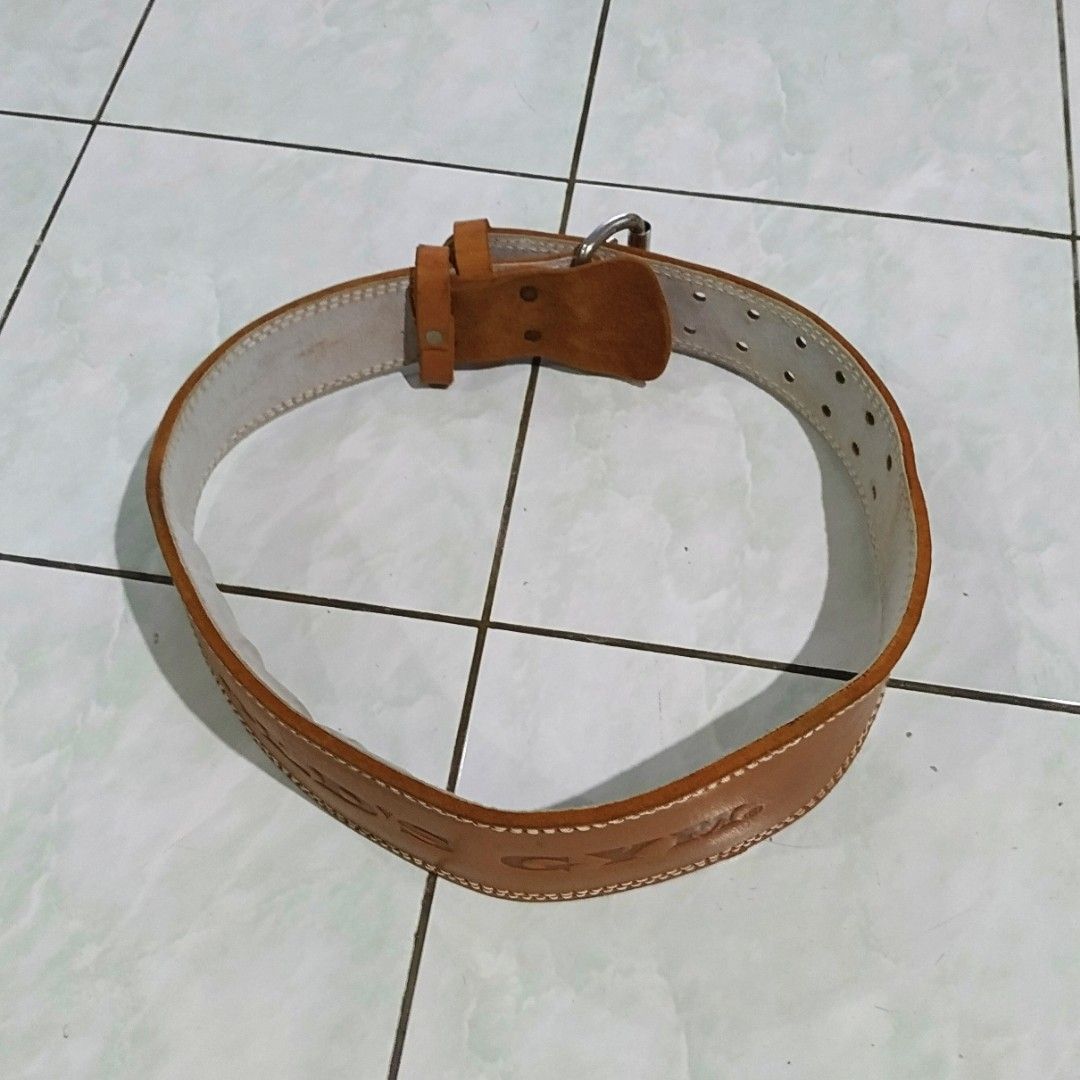 Gold s Gym Weight Lifting Back Belt Size L Brown Split Leather Foam Padded