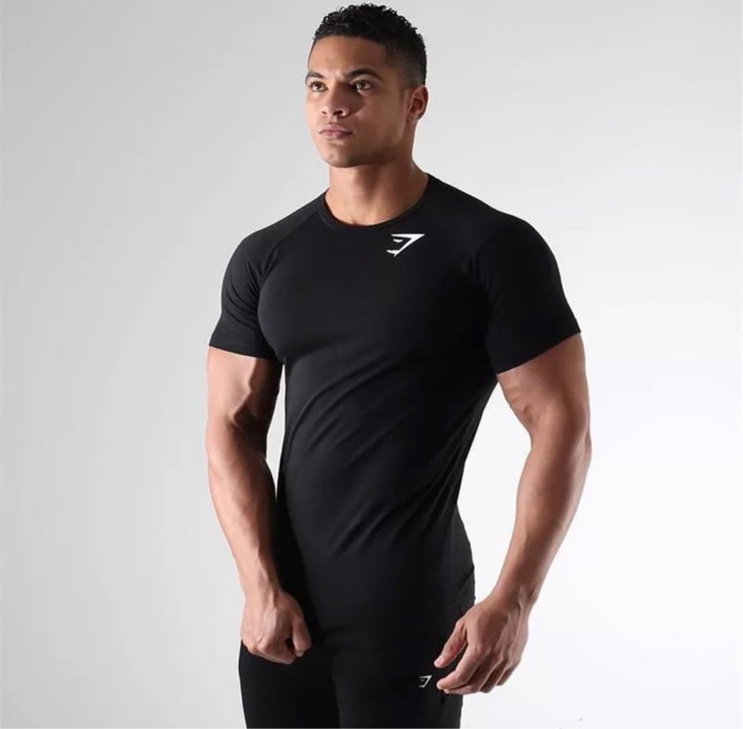 Gym shark compression shortsleeve shirt, Men's Fashion, Activewear on  Carousell