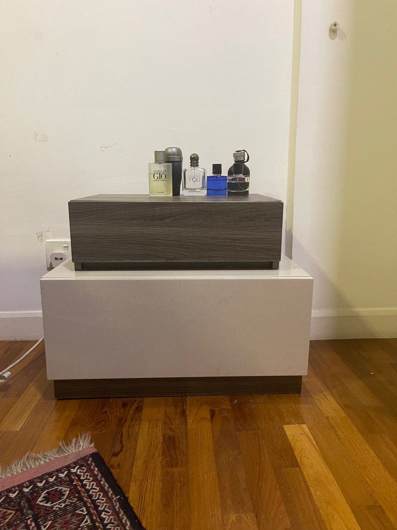 Harvey Norman, King size bed frame with 2 side bed tables and one mirror and drawer with mirror