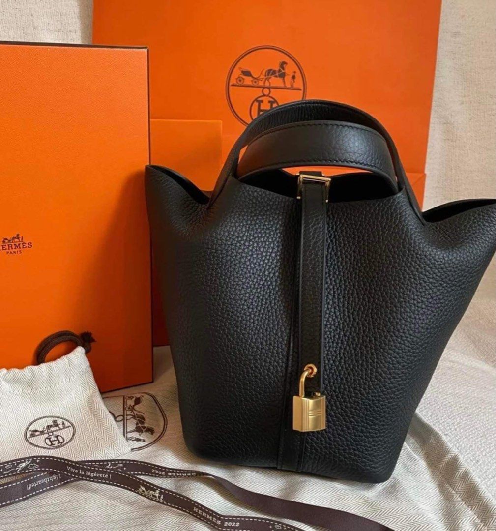 Hermes Picotin 22 Black GHW, Luxury, Bags & Wallets on Carousell