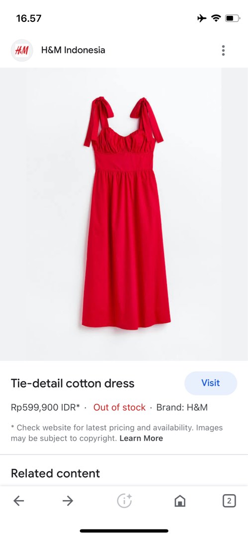 H and on sale m red dress