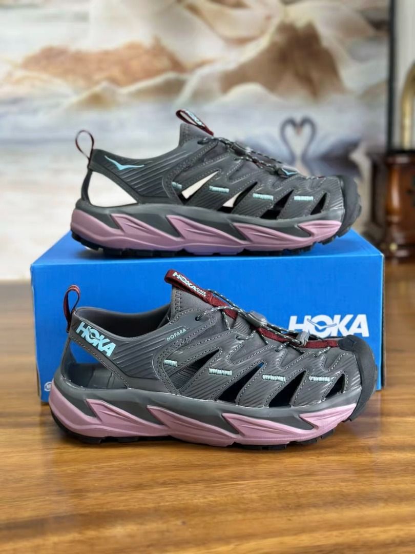 🔥灰紫】Hoka One One Hopara 運動徒步溯溪戶外涼鞋女款灰紫, 運動產品