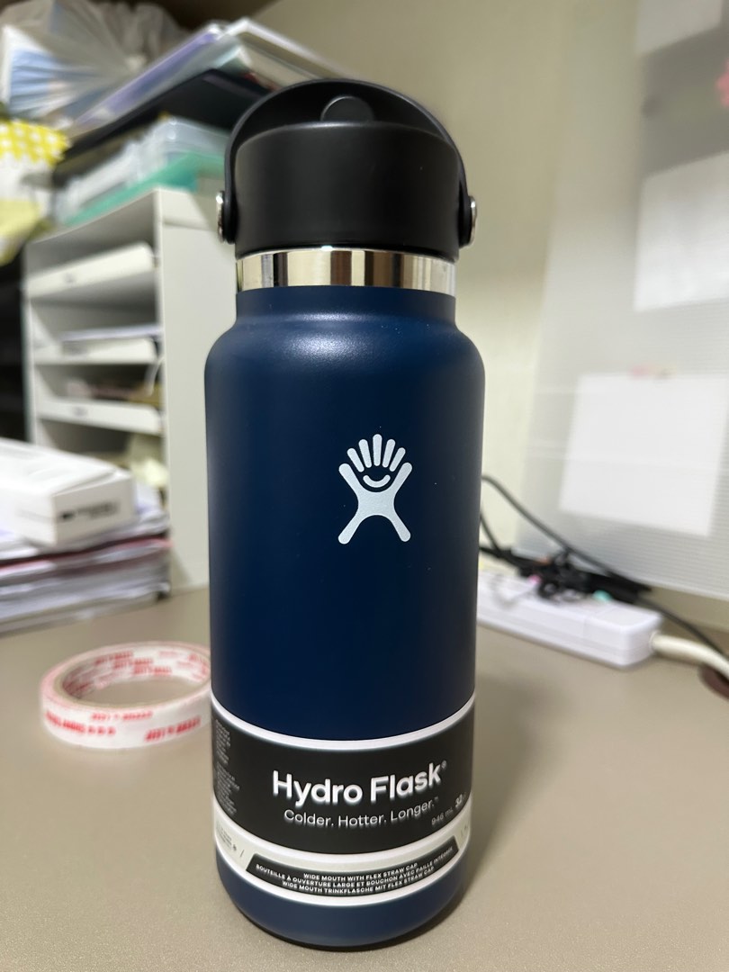 Hydro Flask 32 oz. Wide Mouth Bottle with Flex Straw Cap, Indigo