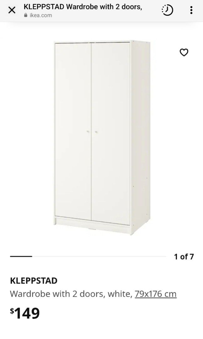 IKEA KLEPPSTAD Wardrobe, Furniture & Home Living, Furniture, Shelves ...