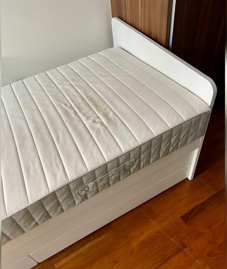 Ikea Slakt Single Bed with Underbed and Storage, Furniture & Home
