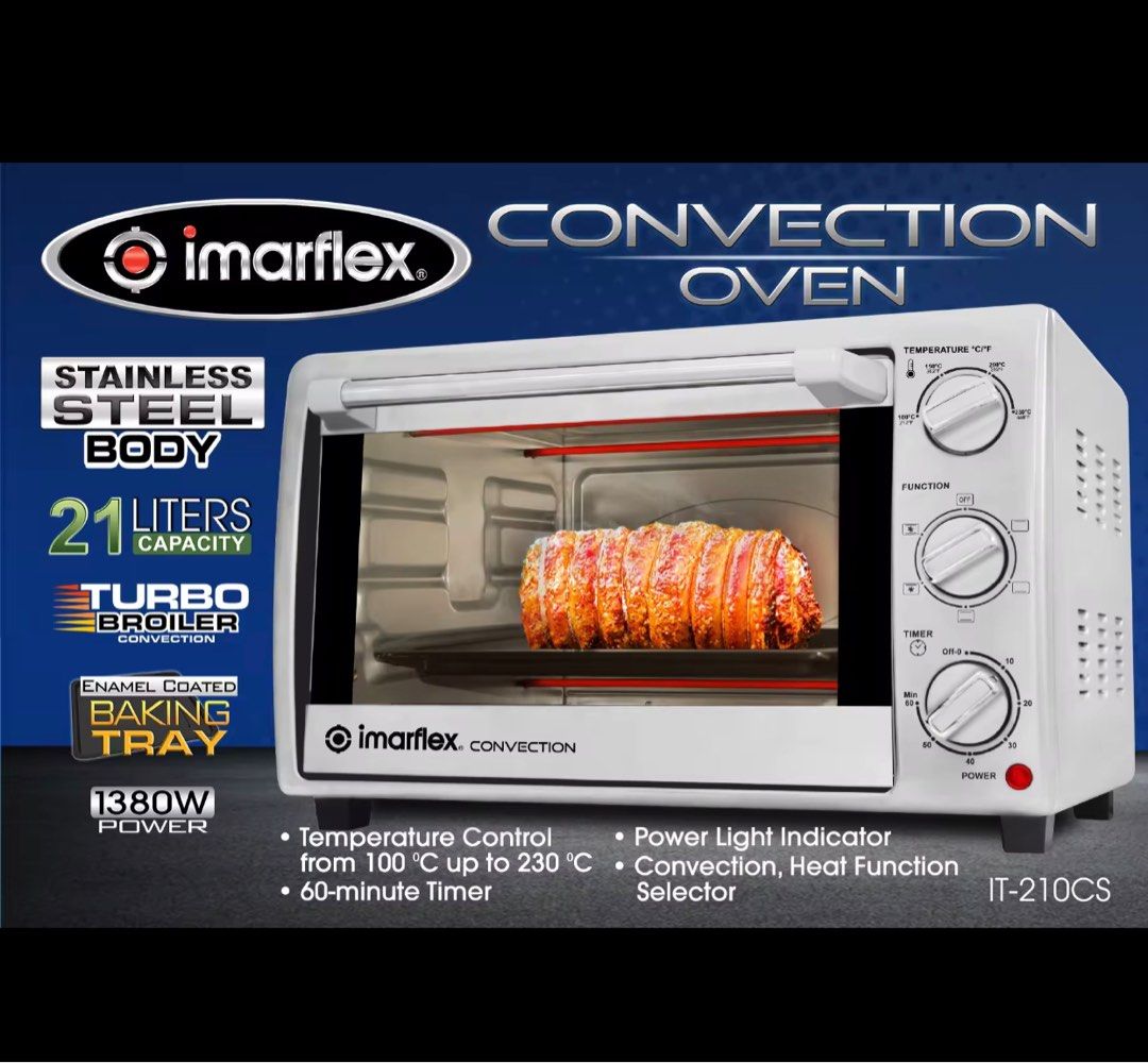 Imarflex Convection Oven 21 Liters Turbo Broiler, TV & Home Appliances, Kitchen Appliances