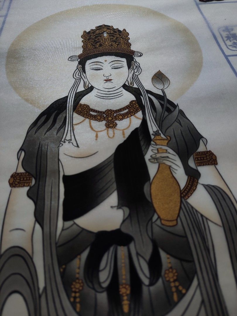 Kannon Scroll Painting with Multiple Stamps (Category: Wall Decor) located in Tagum. Submitted by cs1907 (Listing ID 1237702653, Image 2). Description: -120cm length -40cm width.