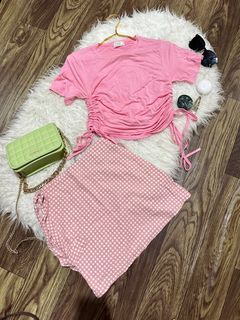 Kaos serut korea  cotton on skirt