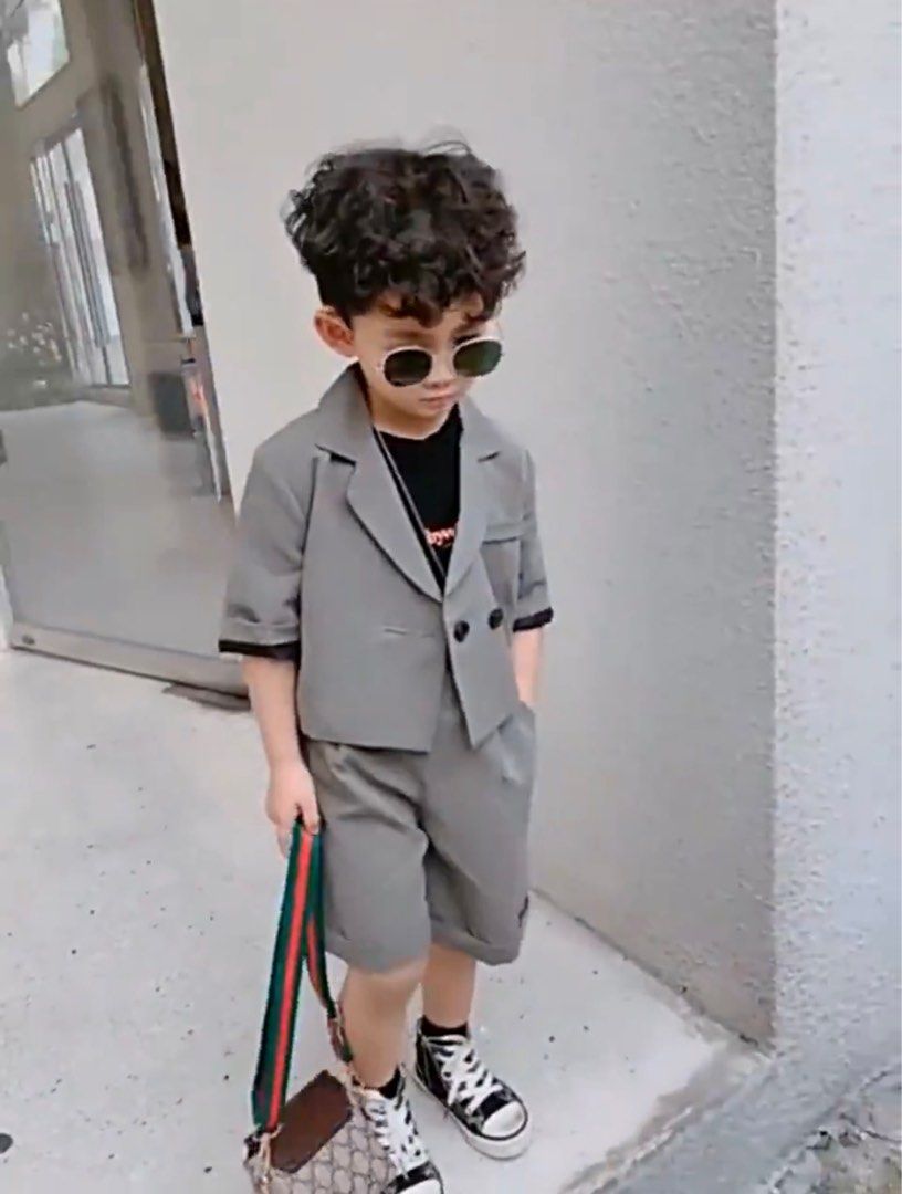 Boys Summer Suit New Korean Style Children's Children and Teens Short