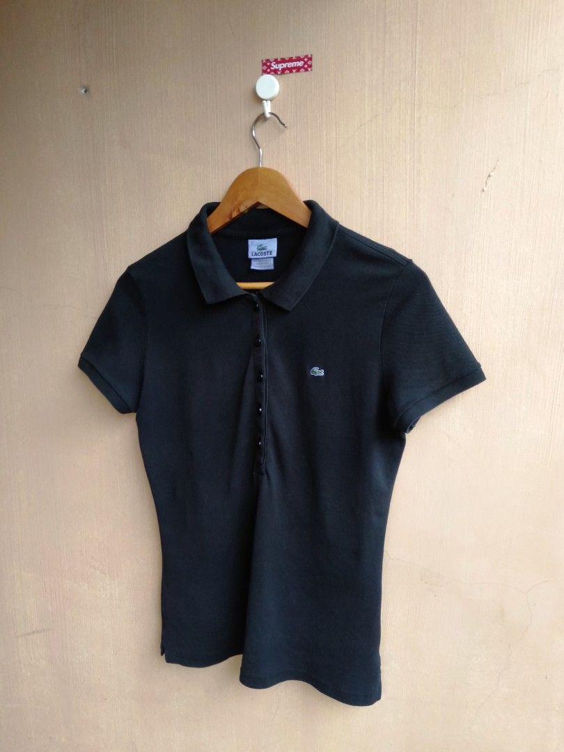 Lacoste women's polo shirt (Category: Shirts) located in Lipa City. Submitted by MEECHYTWO2TWO (Listing ID 1237607314, Image 3). Description: Lacoste women's polo shirt size 42 dimes W18.5-26L Excellent condition color rate: 9++/10 additional sf +75 mop: GCASH/NO COD payment first tomorrow will be shipped #09919484823.