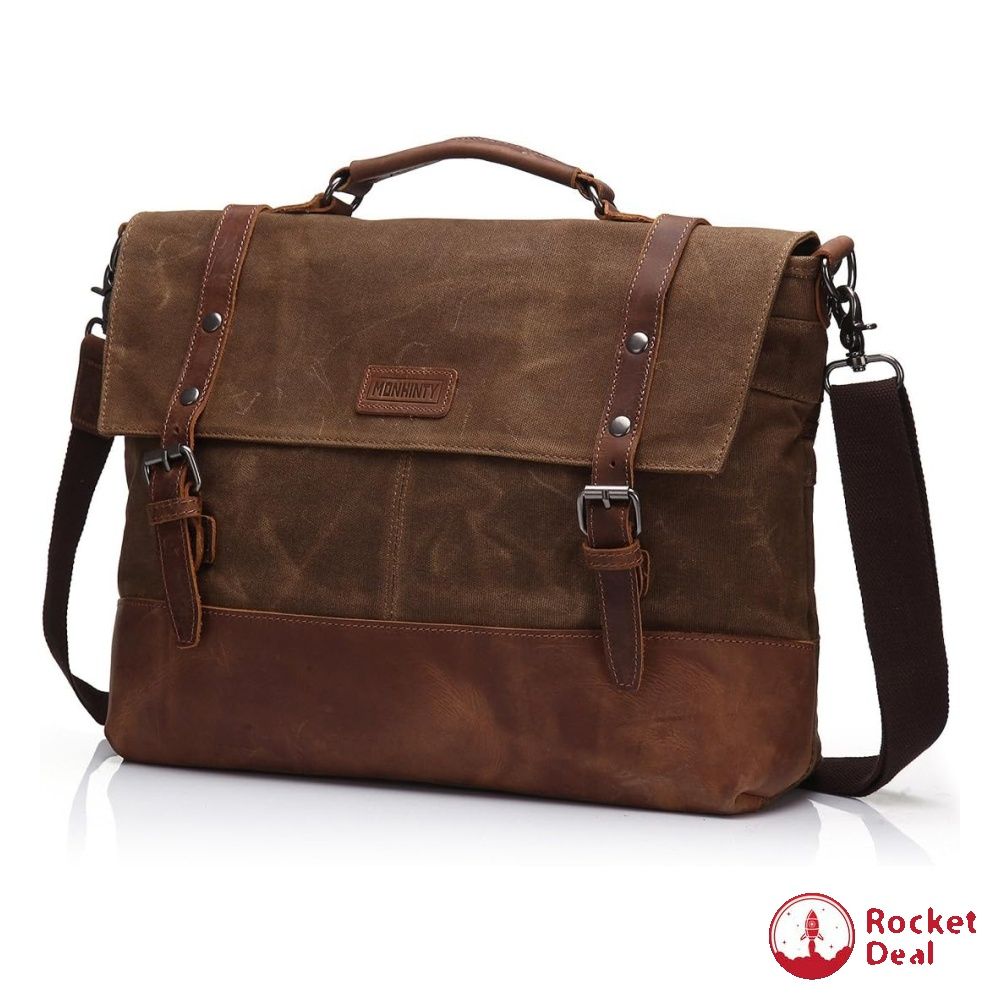 Mens canvas leather messenger bag shop