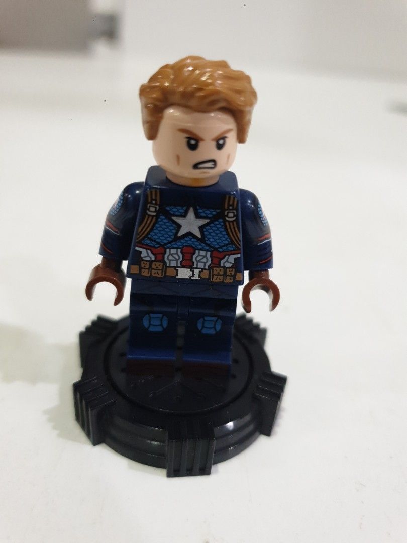 LEGO Marvel Captain America - Dark Blue Suit Mini figure, Hobbies & Toys,  Toys & Games on Carousell