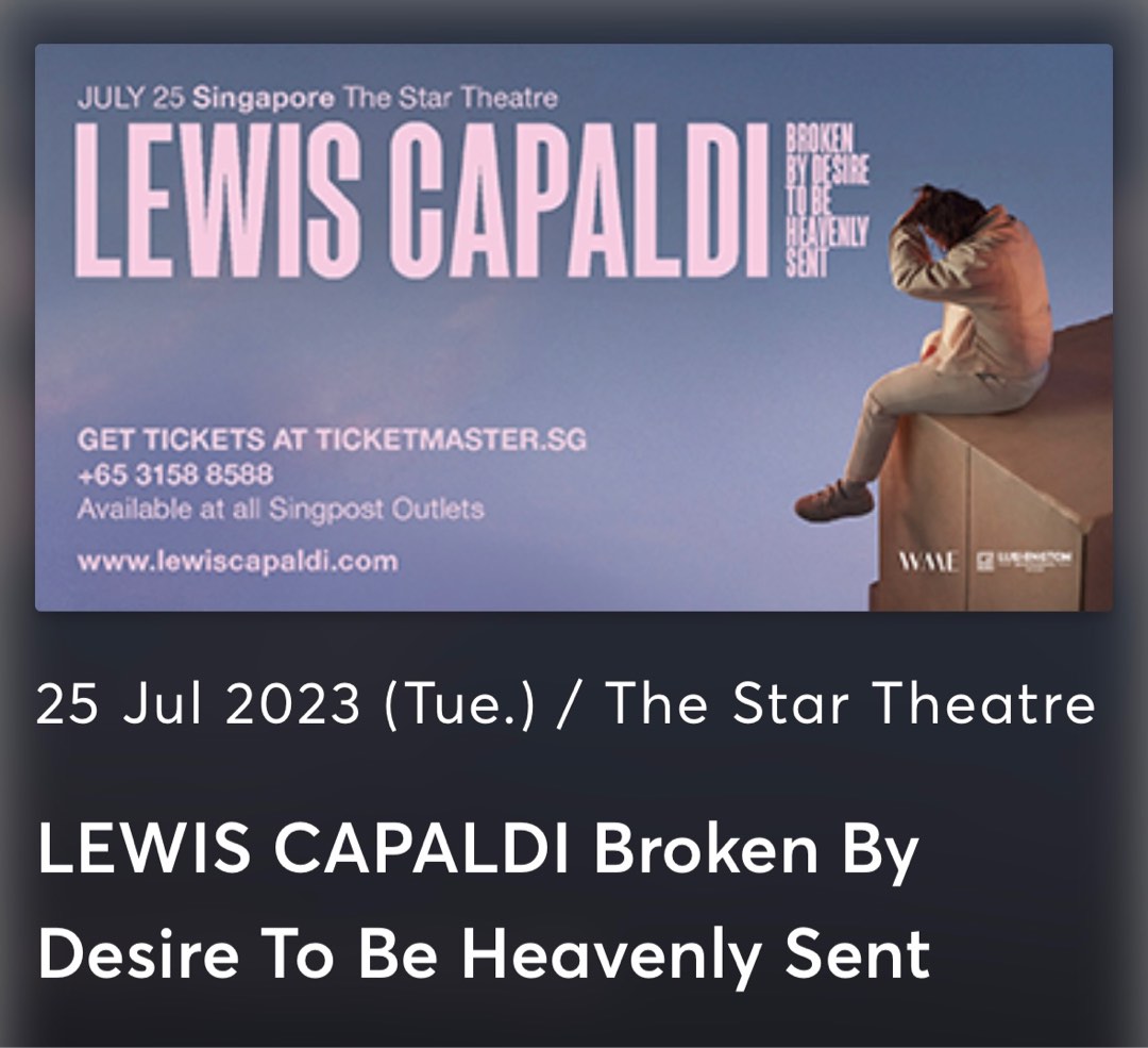 LF Lewis Capaldi Tickets, Tickets & Vouchers, Event Tickets on Carousell