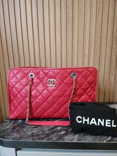 Affordable chanel red caviar gst bag For Sale, Luxury