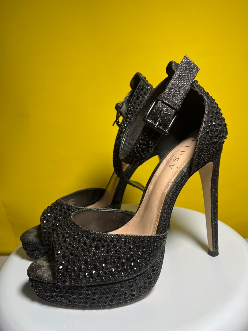 Lipsy London Black Heels with Studs Size 39 Women s Fashion