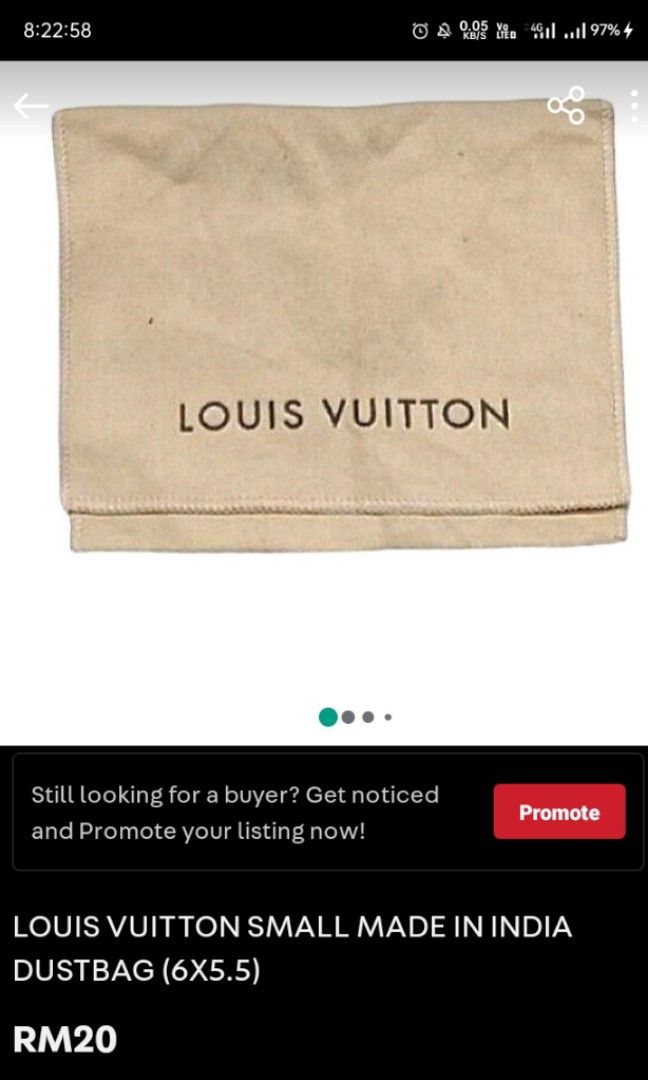 louis vuitton dust bag made in india