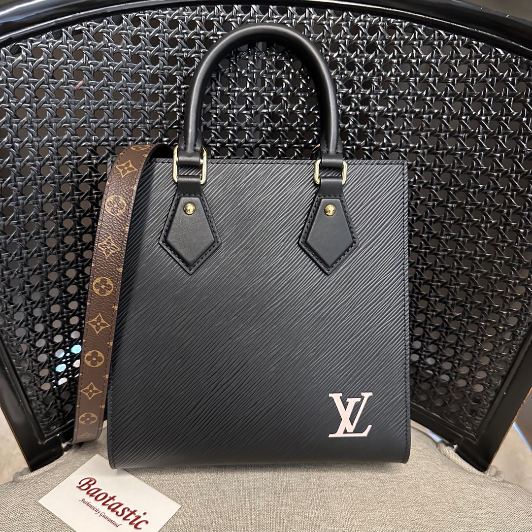 Louis Vuitton Petit Sac Plat Epi Leather Black in Cowhide Leather
