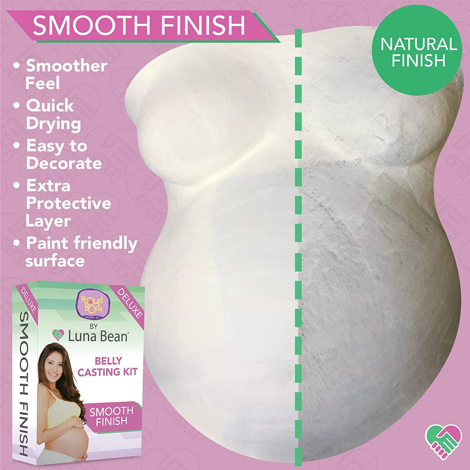 Luna Bean Belly Cast Kit Pregnancy Casting Kit (Smooth) Mom to