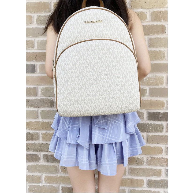 Michael Kors Abbey Large Logo Backpack in Vanilla Women s Fashion