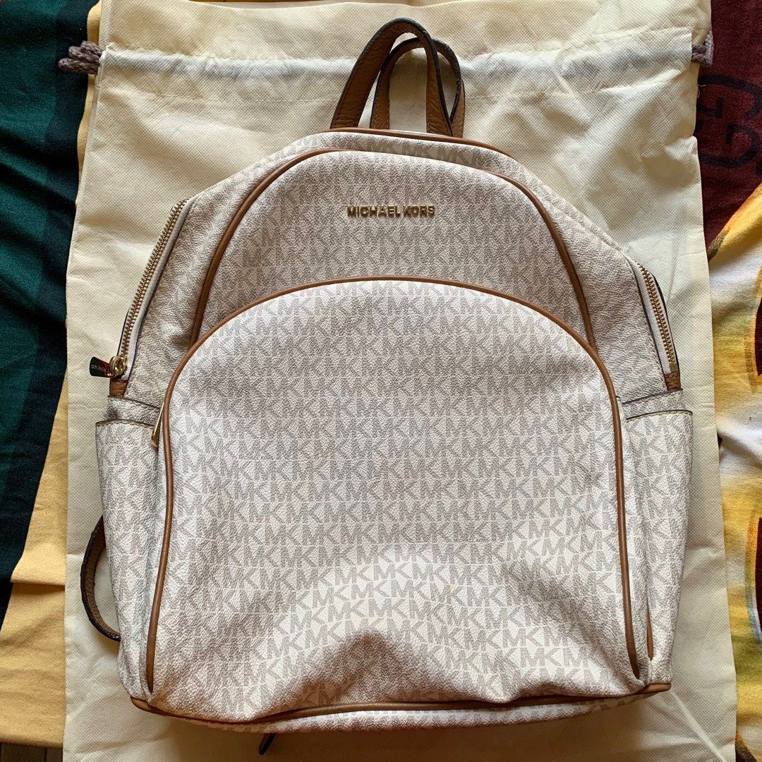 Michael Kors Abbey Large Logo Backpack in Vanilla on Carousell