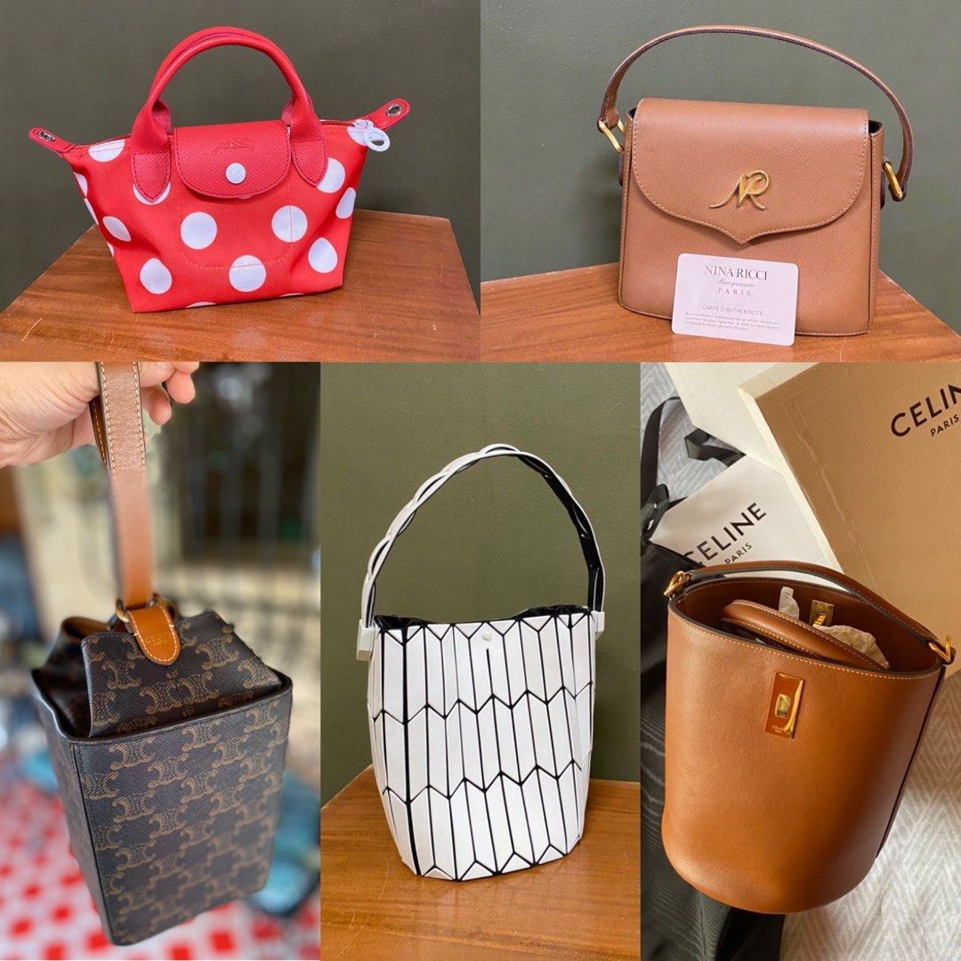 Celine SMALL BUCKET IN TRIOMPHE CANVAS AND CALFSKIN WHITE, Luxury, Bags &  Wallets on Carousell