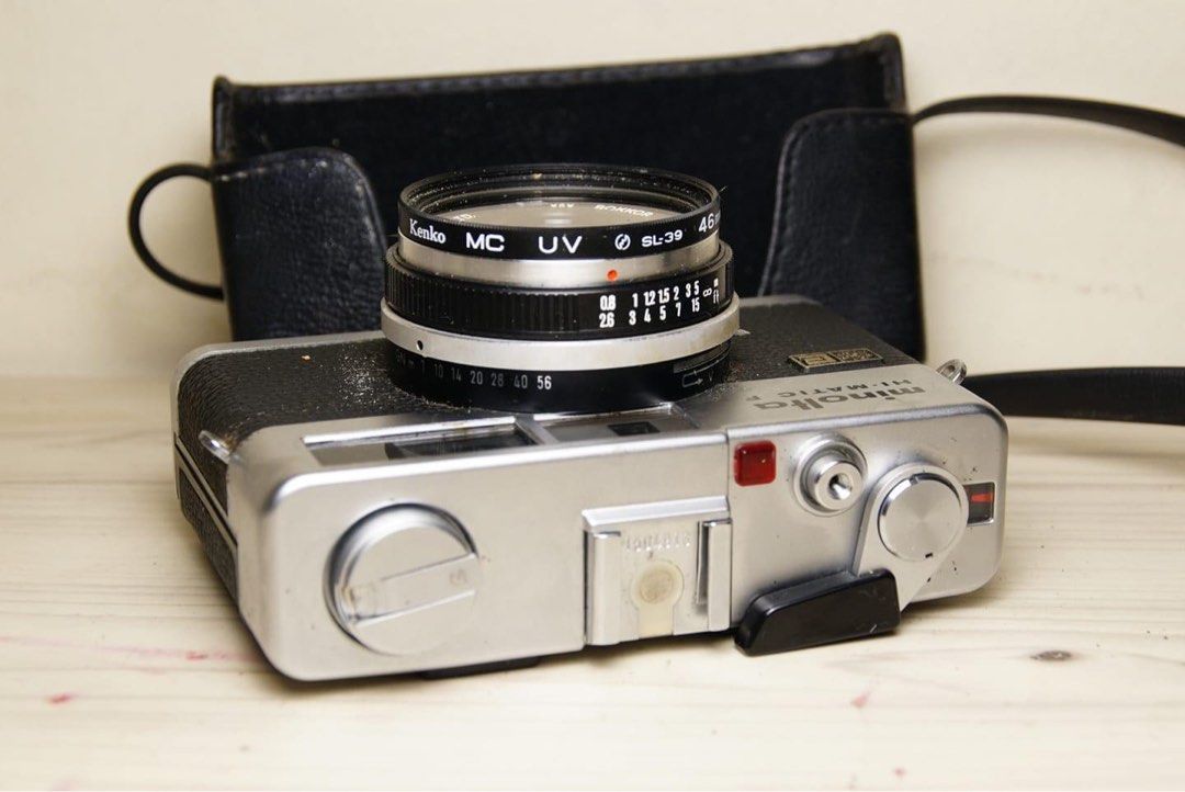 Minolta Hi-Matic F - Appareil Photo 35mm Noir - Révisé Et Fonctionnel - Avec Objectif 38mm F/2.7