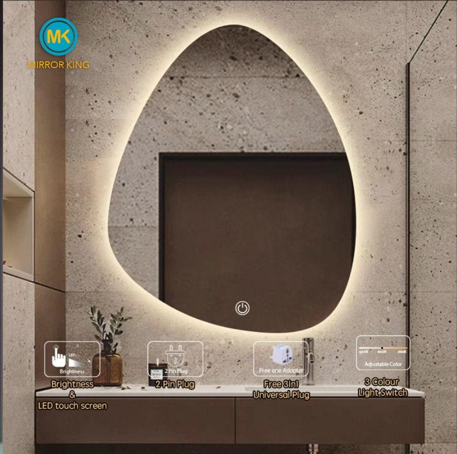 Mirror King Smart LED Mirror Irregular Drop Shape Wall Mirror Vanity
