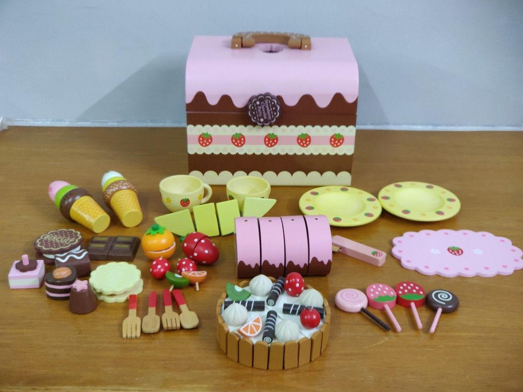 Strawberry chocolate party sales wooden play set