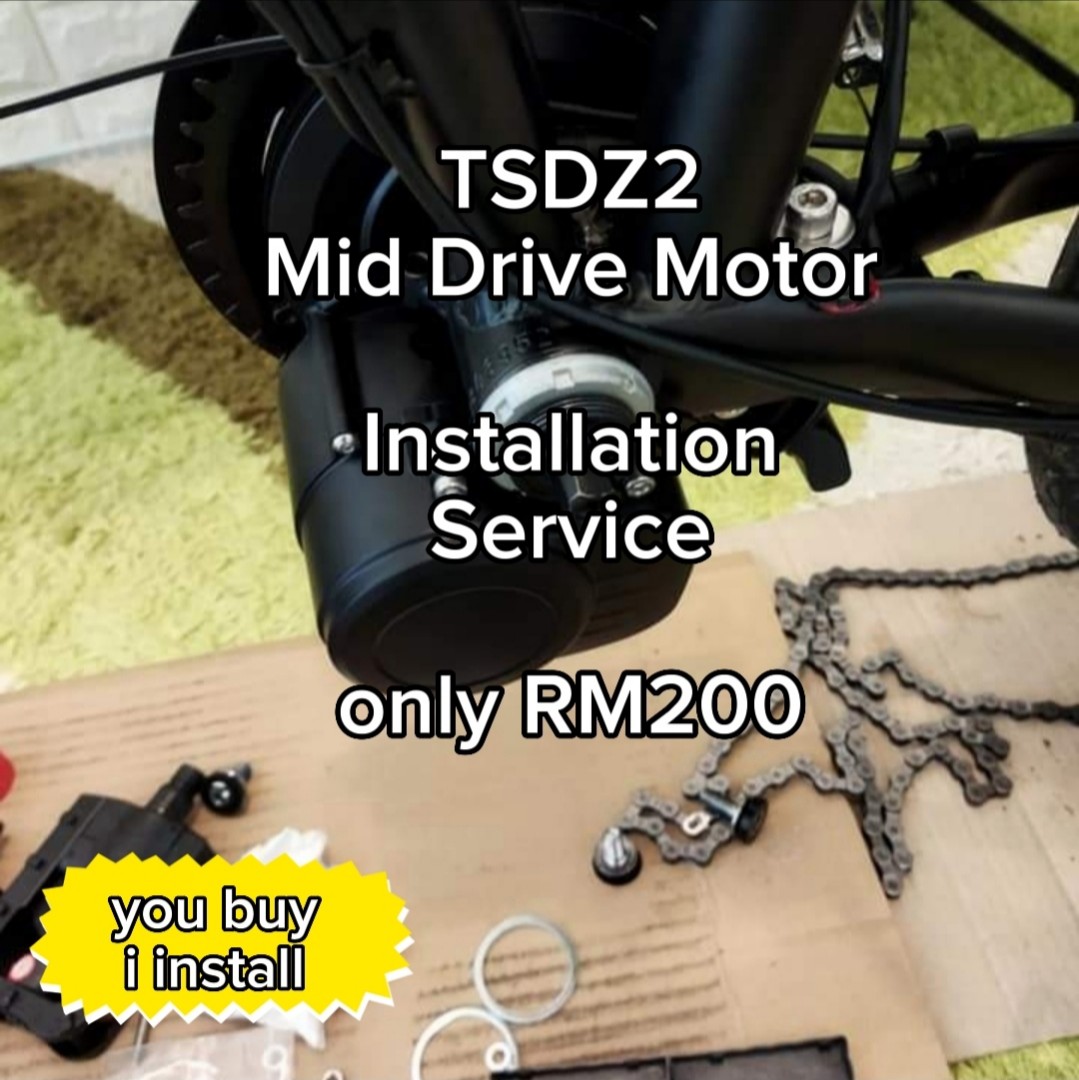 Motor Mid Drive Tsdz2 install electric bicycle scooter ebike