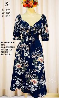 Navy Blue Sweetheart Neckline Puff-sleeves Maxi Dress BKK Dress Inspired