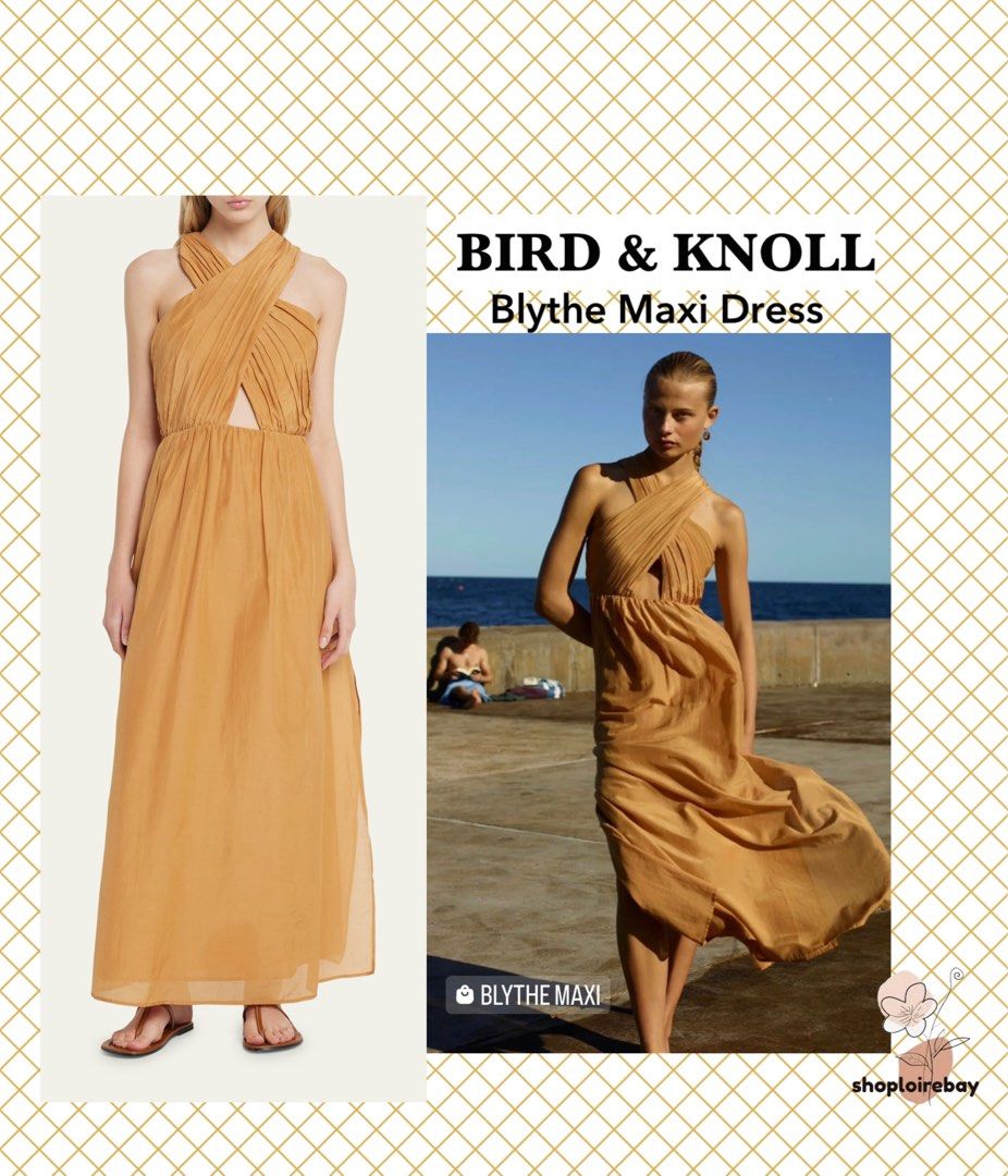 NEW BIRD KNOLL Blythe maxi dress beige brown Women s