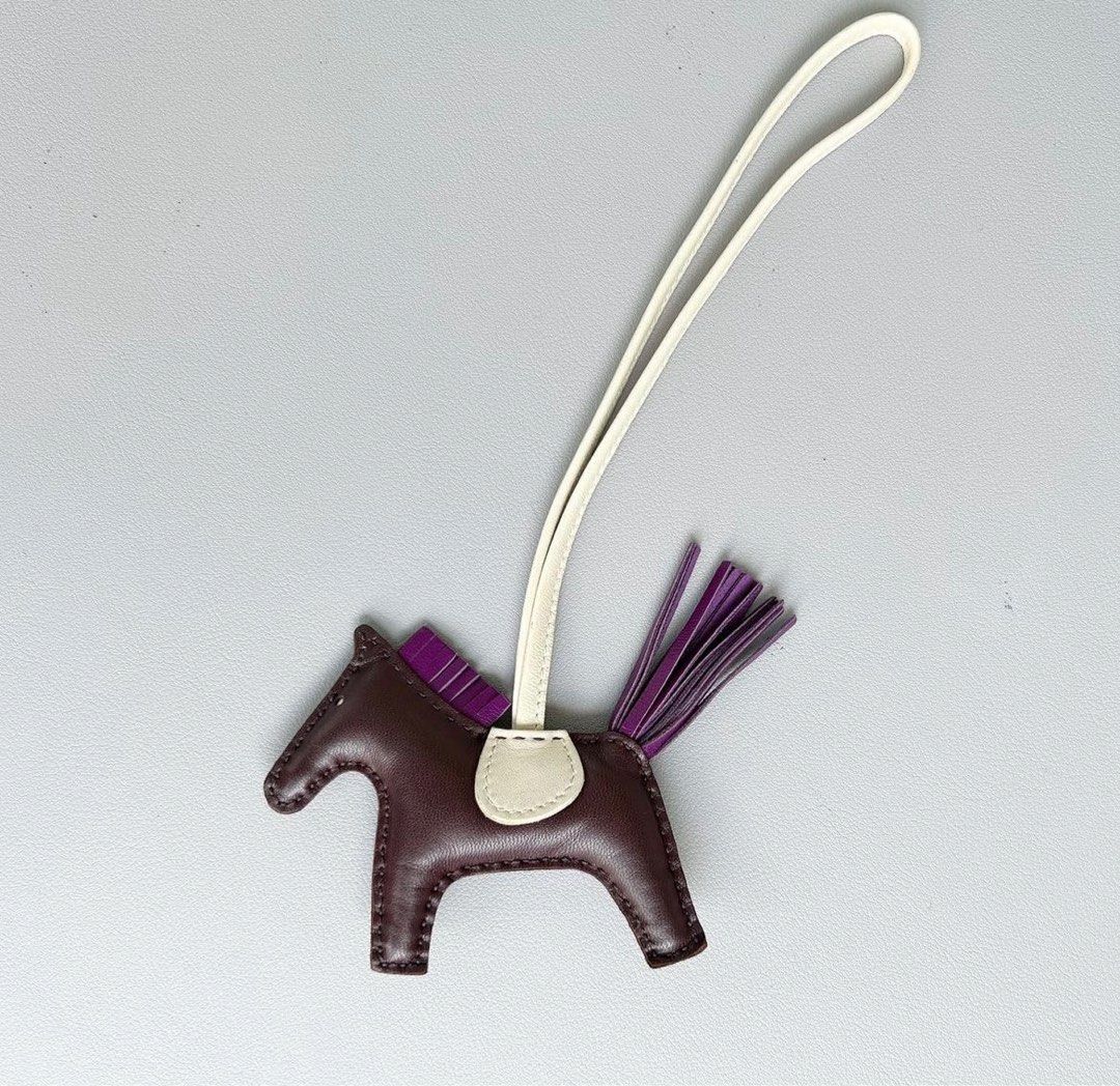 NEW Hermes Rodeo Charm PM size Rouge Sellier Violet Craie