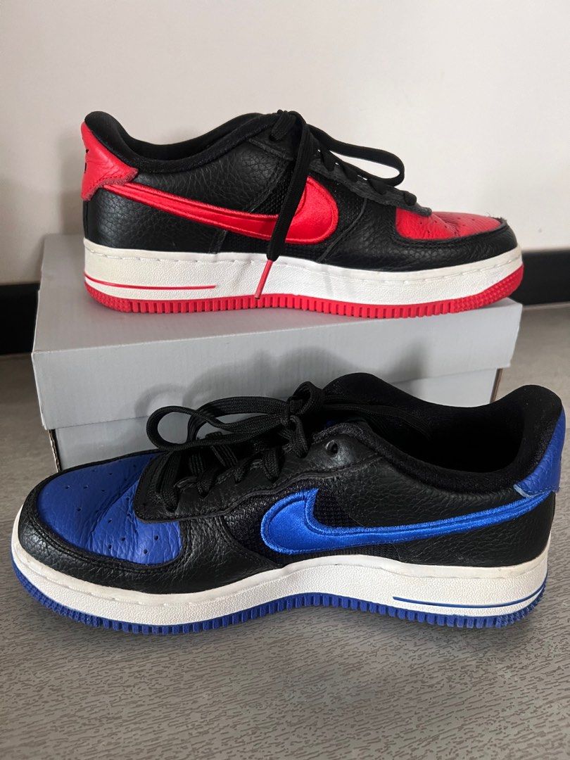 NEW In BOX Nike Air Force 1 LV8 1 (GS) (DH0201 100) Black Chile Red Blue Sz  5Y