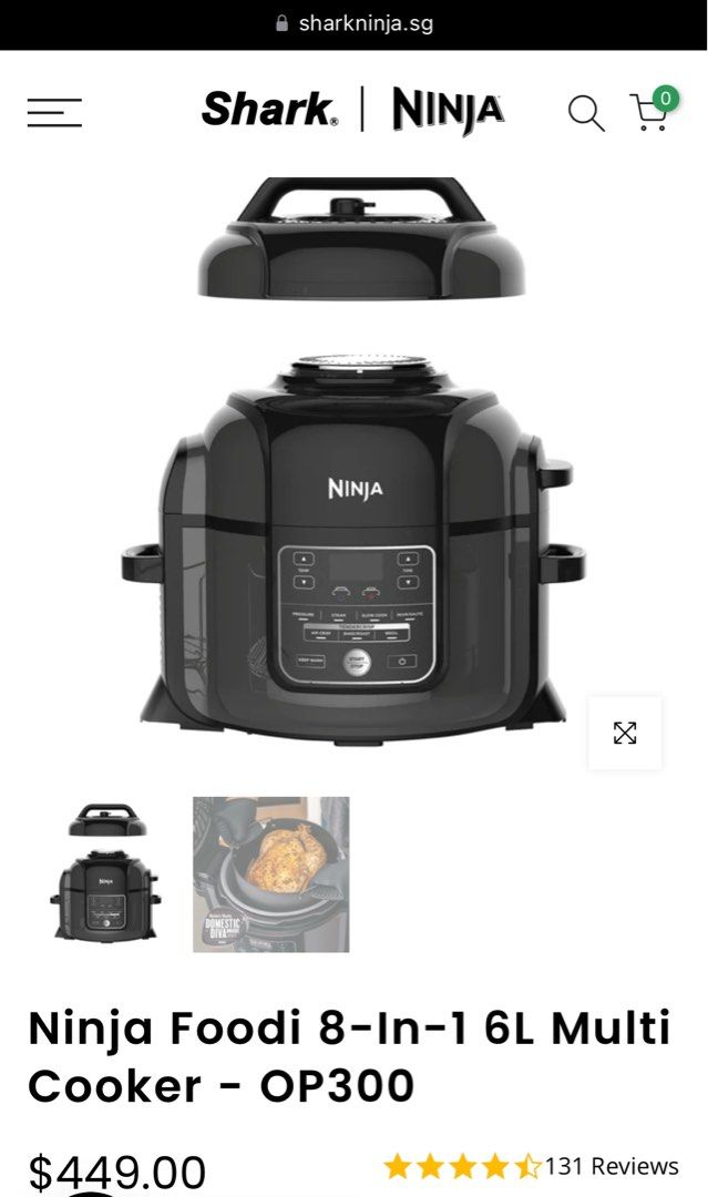 Ninja Foodi 8 In 1 6L Multi Cooker OP300 TV Home Appliances