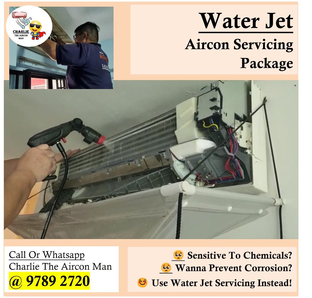 No Chemical Aircon Servicing Water Jet Washing Technology! Aircon Not
