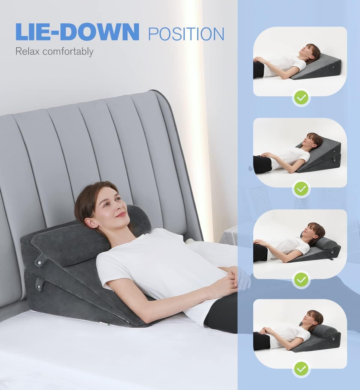 OasisSpace Wedge Pillows for After Surgery 4pcs Orthopedic Wedge