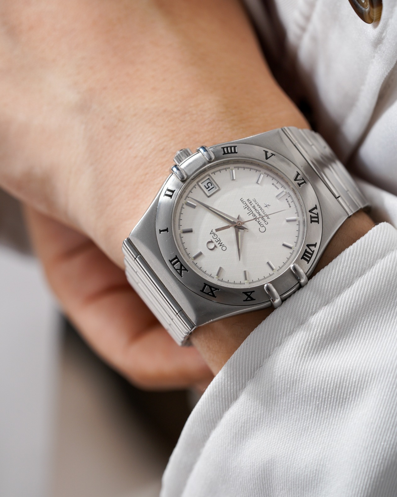Omega constellation on wrist top