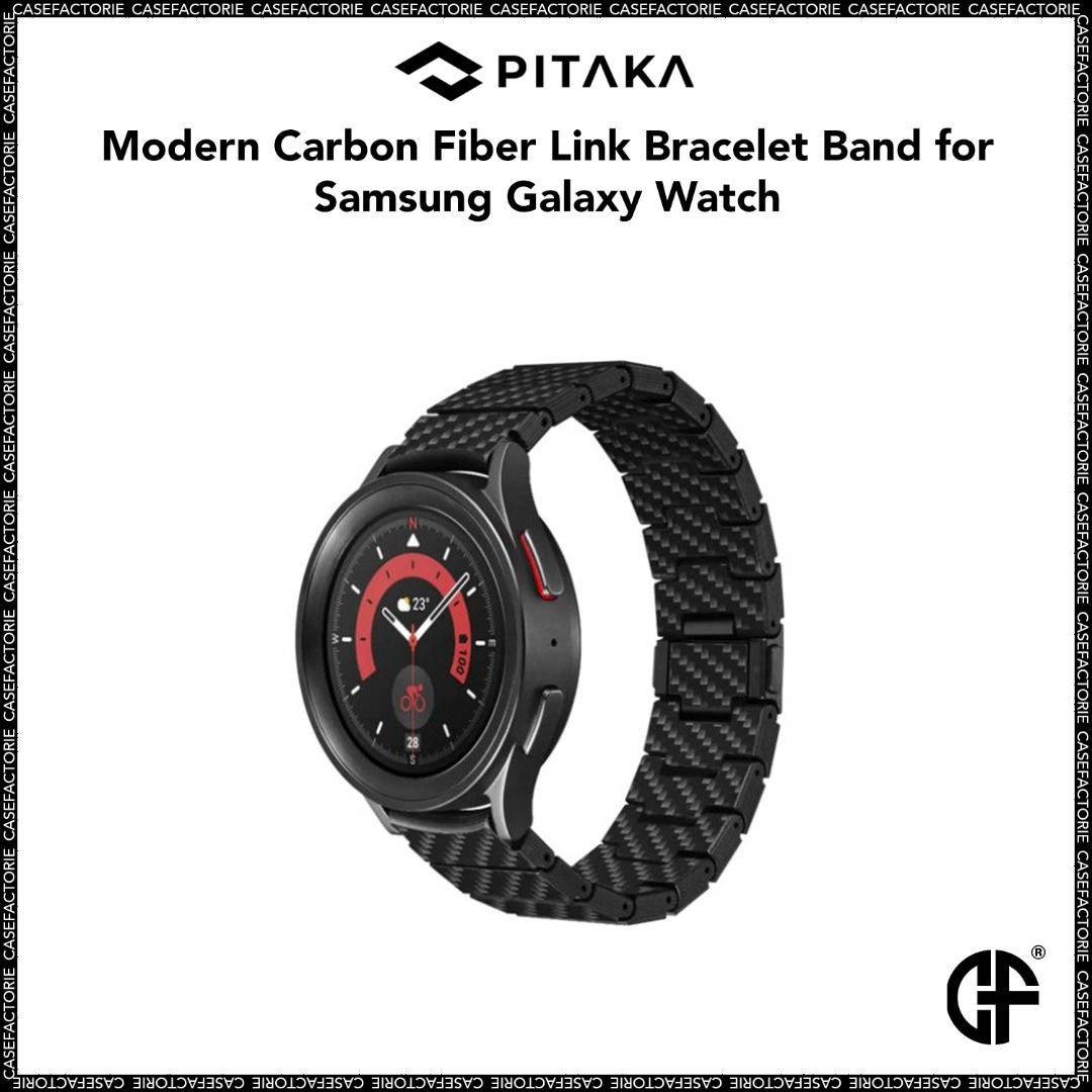 PITAKA Modern Carbon Fiber Link Bracelet Band for Samsung Galaxy