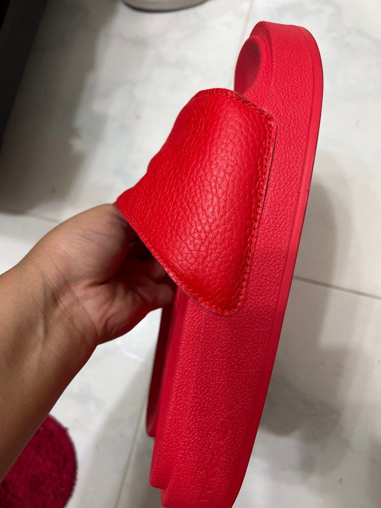 Red cheap sliders shoes