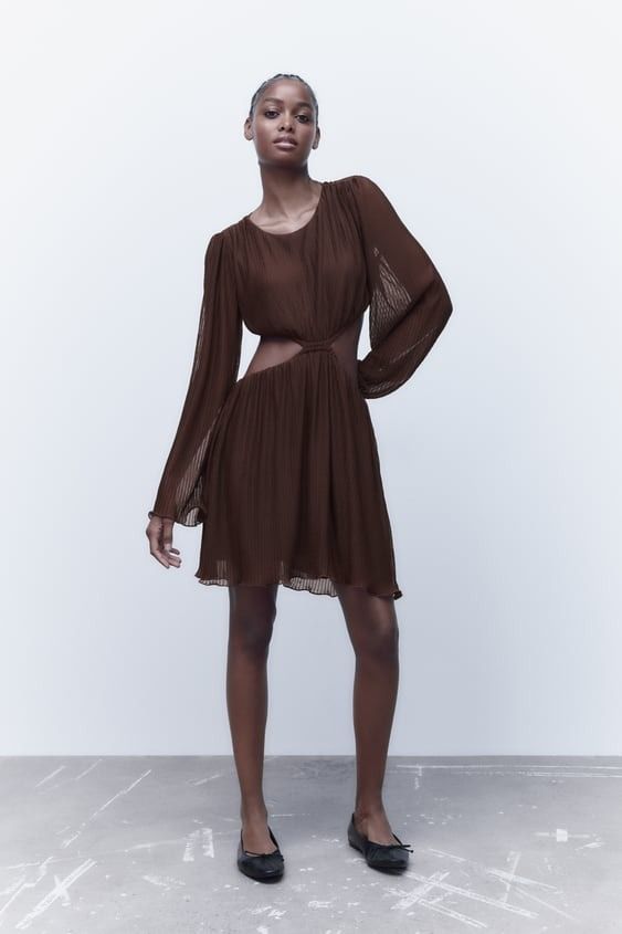 white christmas dresses Elegant chocolate brown maxi dress Zara  Yourse Vintage