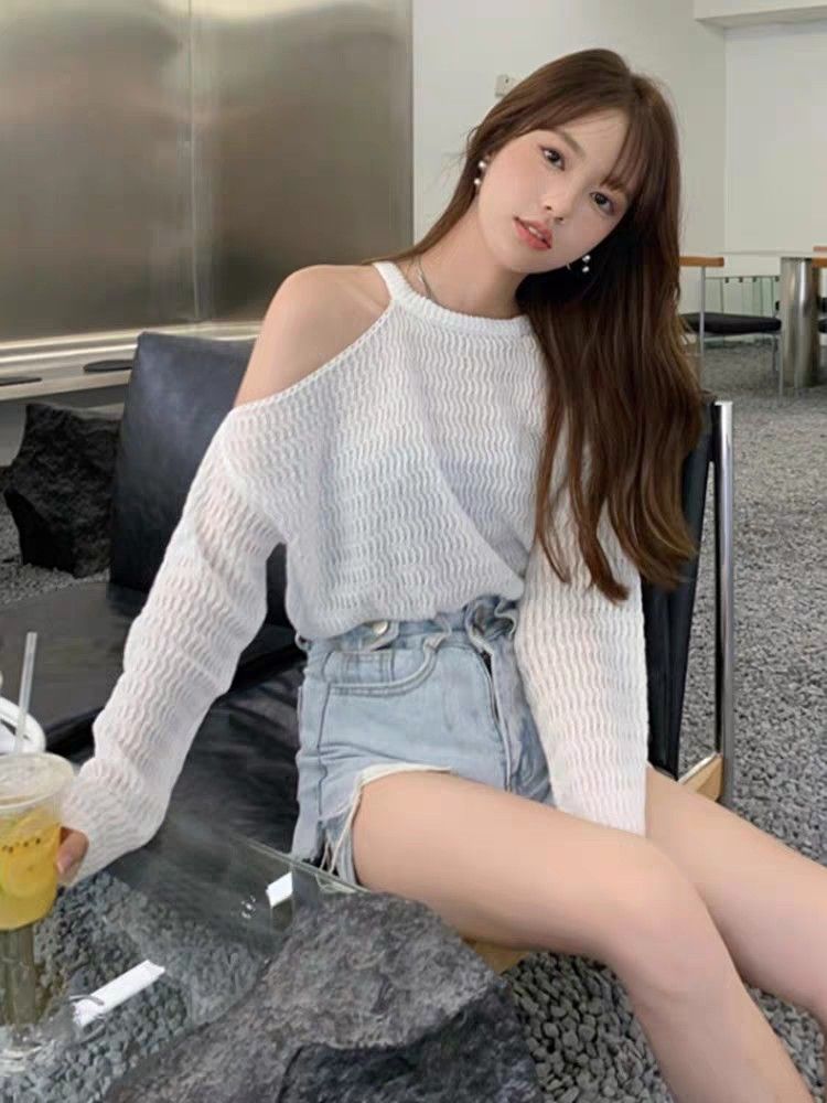 One sided off shoulder clearance sweater