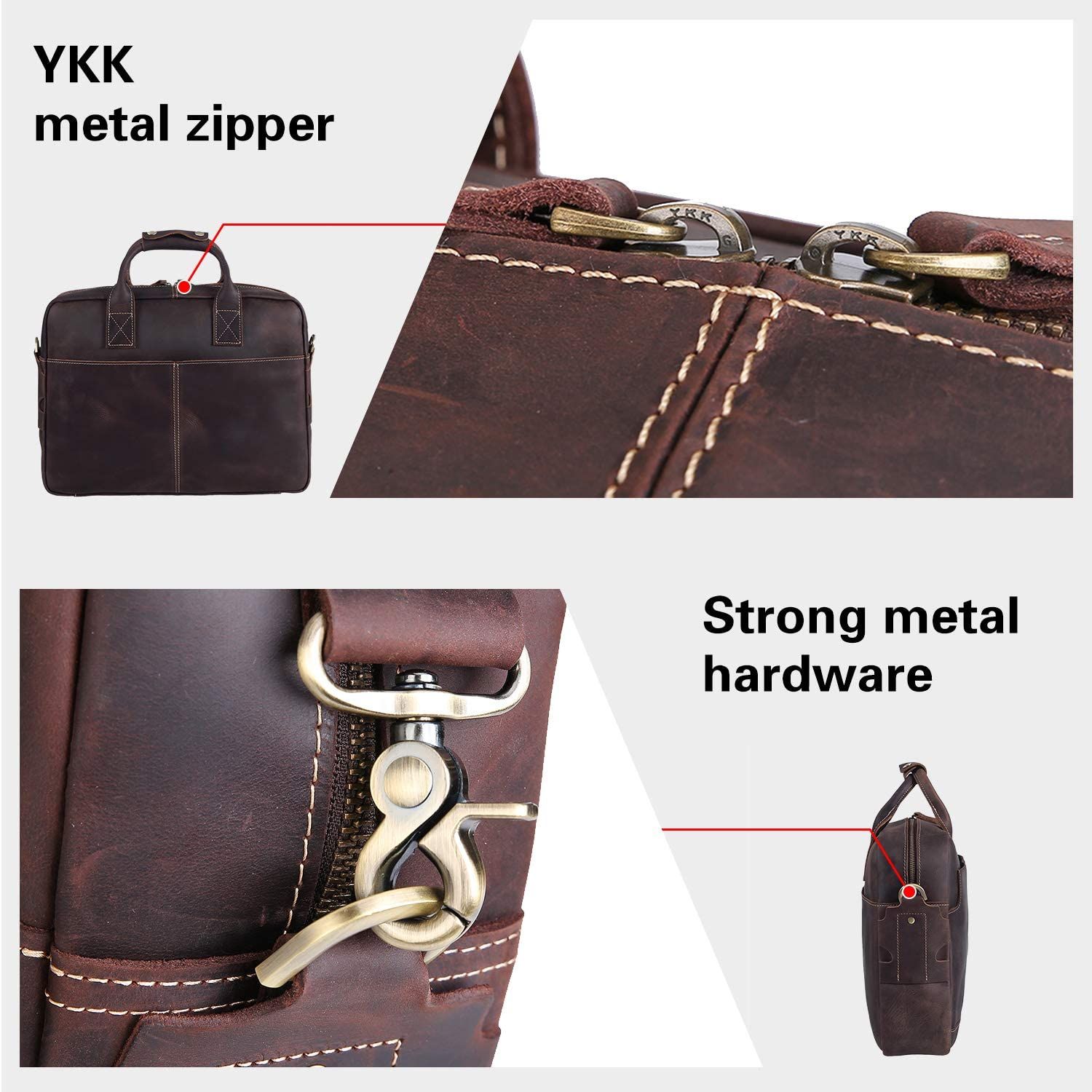 Texbo genuine deals leather men's briefcase