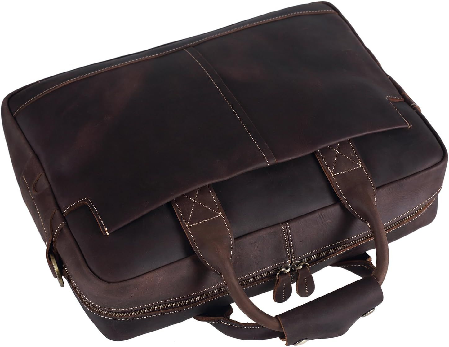Polare Leather Briefcase for Men Business Travel Messenger Bags