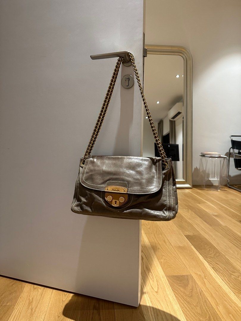 Prada Pattina Glace Calf, Luxury, Bags & Wallets on Carousell