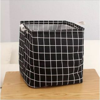 PRELOVED Laundry Basket Black White Hamper Storage Minimalist Foldable