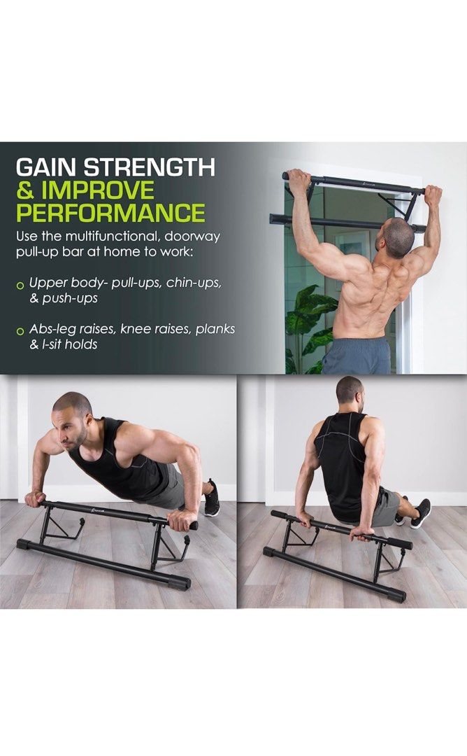 Pull Up Bar (Category: Other Sports Equipment and Supplies) located in Singapore. Submitted by whitepatch88 (Listing ID 1237605133, Image 6). Description: As seen on Amazon. Does not work with the doors at my place unfortunately. Only opened package to try on my door. Never used. Still in original packaging. Negotiable for serious buyers. .