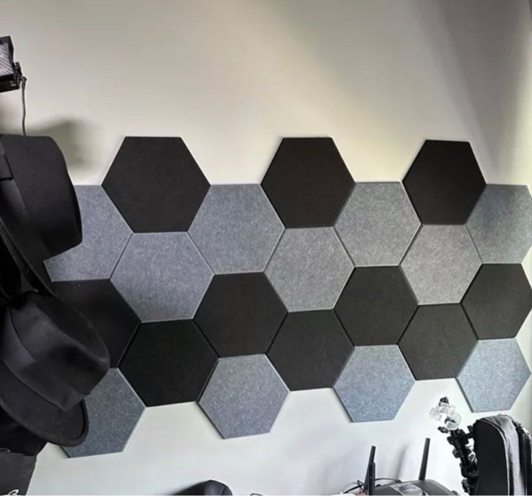Quality Selfadhesive Hexagon Acoustic Panels Beveled Edge Sound Proof
