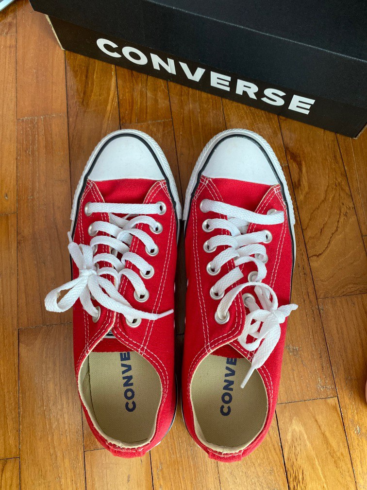 Red converse online tennis shoes